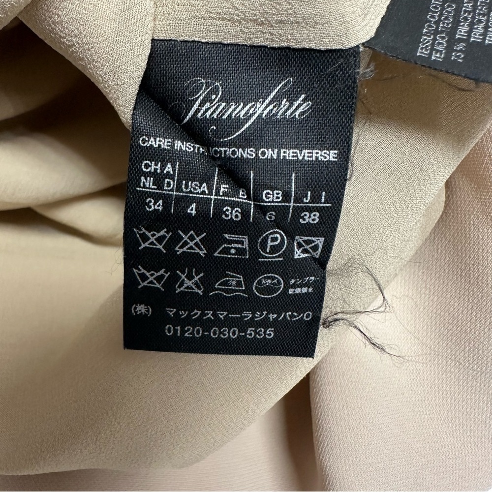 MaxMara One-Shoulder Beige Dress size 4 silk - Picture 7 of 10